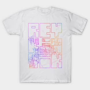 Reykjavik, Iceland City Map Typography - Colorful T-Shirt